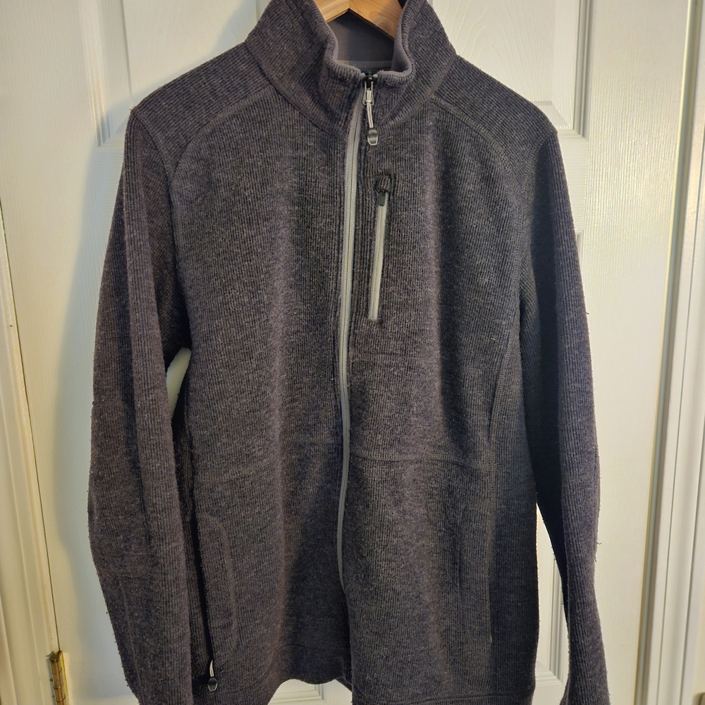 L.L. Bean Men's Charcoal Full-Zip Sweater Fleece Jacket Medium Tall